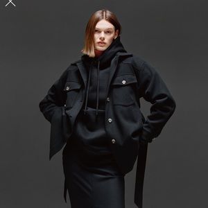 Zara belted overshirt black medium